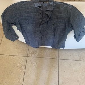 blue button down long sleeve shirt